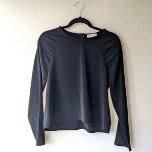 Oak & Fort Raglan Black Long Sleeve Blouse